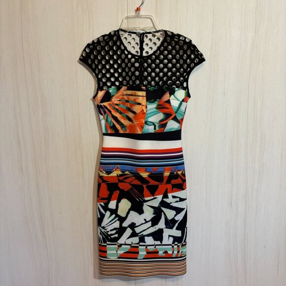 NWT CLOVER CANYON Ink Strokes neoprene bodycon sleeveless dress Size XS - Picture 8 of 11